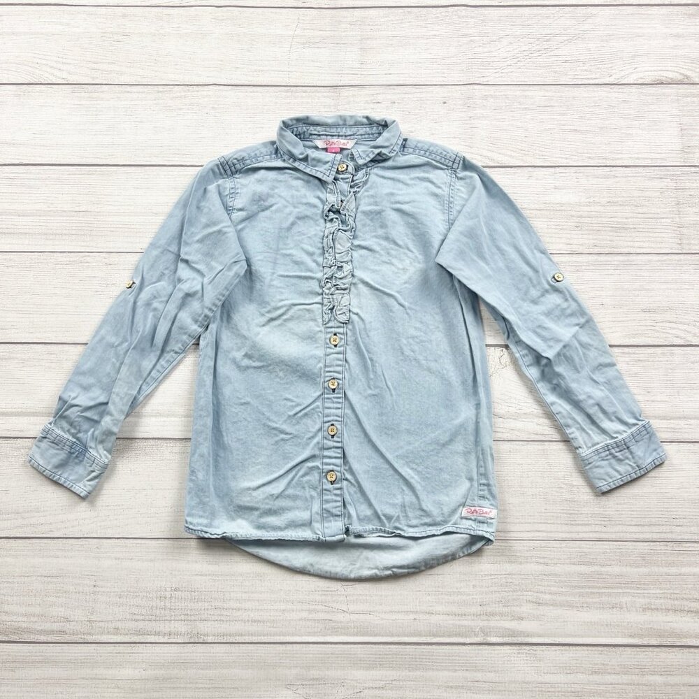 RuffleButts Solid Collared Shirt